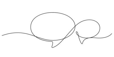 speech bubble chatting message one line drawing continuous vector