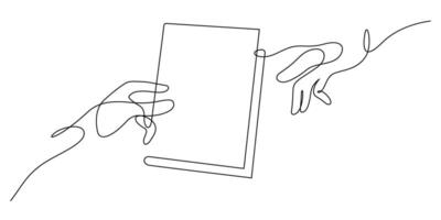 bookcrossing concept one line drawing continuous illustration vector