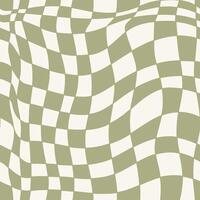 Groovy hippie 70s seamless pattern. Checkerboard, chessboard, mesh, waves pattern. Illustration in retro trippy 60s, 70s style. Y2k aesthetic. vector