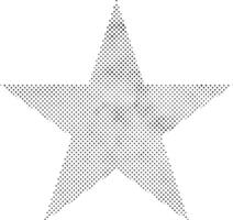 Grunge Halftone Textured Star Collage Paper Cut Out Icon Transparent Background vector
