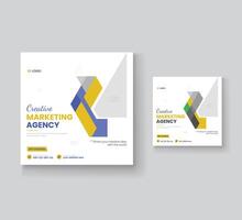 Digital marketing and corporate social media post template or Web banner vector