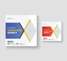 Digital marketing and corporate social media post template or Web banner vector