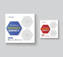 Digital marketing and corporate social media post template or Web banner vector