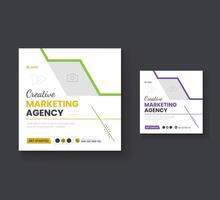 Digital marketing and corporate social media post template or Web banner vector