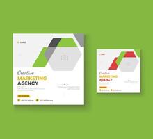Digital marketing and corporate social media post template or Web banner vector