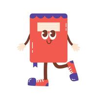 Retro Back to School Groovy Set book vector