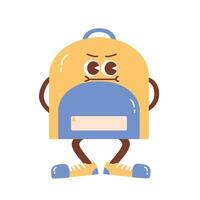 Retro Back to School Groovy Set backpack vector