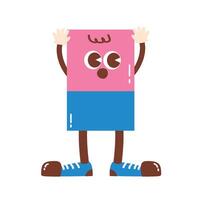Retro Back to School Groovy Set eraser vector