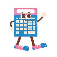 Retro Back to School Groovy Set calculator vector