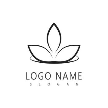 Beauty lotus flowers design logo vector