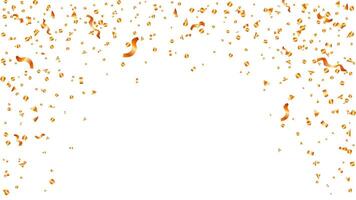 Orange and gold gradient falling confetti frame background party surprise vector