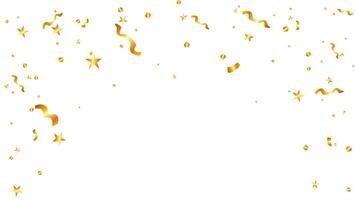 Gold falling gradient stars confetti element background, magic shining sparkles scatter vector
