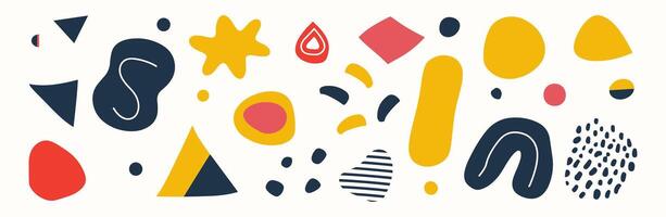 Set of abstract organic shape. hand drawn doodle art. blob vector