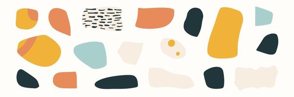 Set of abstract organic shape. hand drawn doodle art. blob vector