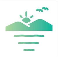 sunset in flat design style vector