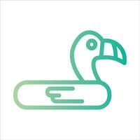 flamingo in flat design style vector