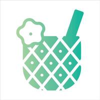 pineapple in flat design style vector