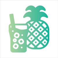 pineapple juice in flat design style vector