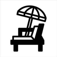 beach chair in flat design style vector