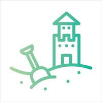 sand castle in flat design style vector