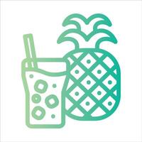 pineapple juice in flat design style vector