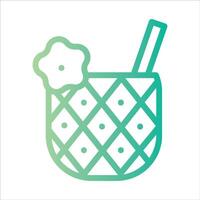 pineapple in flat design style vector