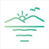 sunset in flat design style vector