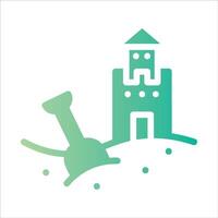 sand castle in flat design style vector