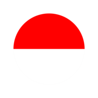 Indonesian flag round button with simple and modern design. Country round flag png