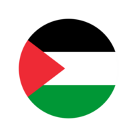 Palestine flag round button with simple and modern design. Country round flag png