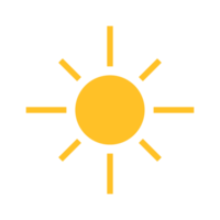 Sun icon with simple and modern design on transparent background png
