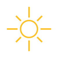 Sun icon with simple and modern design on transparent background png