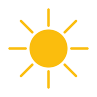 Sun icon with simple and modern design png