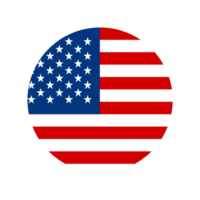 American flag round button with simple and modern design. Country round flag png