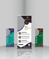 Vertical Business Roll Up Banner Design, Resturant Banner template. vector