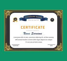 Certificates of completion template with luxury badge and modern line and shapes. vector
