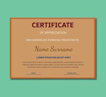 Certificate of appreciation template, gold and blue color. Clean modern certificate with gold badge. Certificate border template with luxury and modern line pattern. Diploma template vector