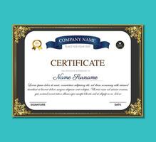 Certificates of completion template with luxury badge and modern line and shapes. Horizontal certificate For award, business, and education needs. Diploma template vector