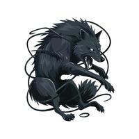 Black Wolf Illustration Art vector