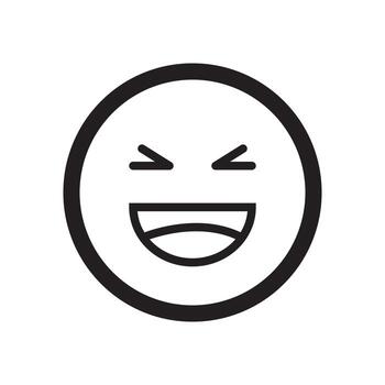 Laughing emoji outline linear icon for UI design. Feelings expression. Online communication. GUI, UX design. Outline isolated user interface element for app and web. vector