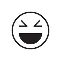 Laughing emoji outline linear icon for UI design. Feelings expression. Online communication. GUI, UX design. Outline isolated user interface element for app and web. vector