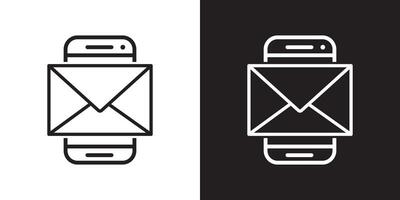 mobile mail letter icon set, Mobile phone message notification icon. vector