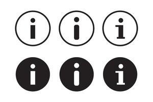 Info icon isolated in flat style. Information icons. Info point Icon, Set button for application and website. vector