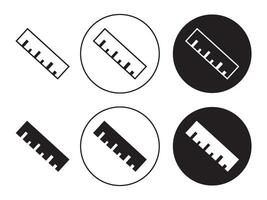School Ruler icon set. measurement scale ruler icon in black color, size, height, distance ruler icon. measure length web sign. vector