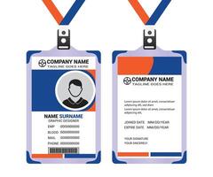 professional corporate id card template, clean id card design with realistic mockup, Professional Identity Card Template for Employee and Others, vector