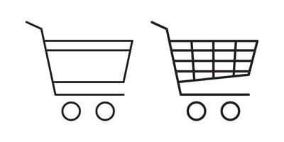 checkout shopping cart icon , Trolley Cart Icon , Full and empty shopping cart symbol, shop and sale, vector