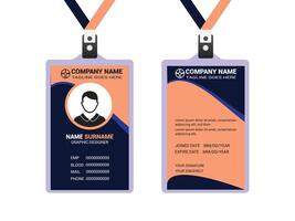 professional corporate id card template, clean id card design with realistic mockup, Professional Identity Card Template for Employee and Others, vector