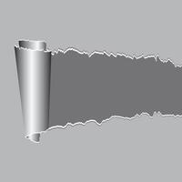 realistic torn paper with rolled edge frame for your text or design vector