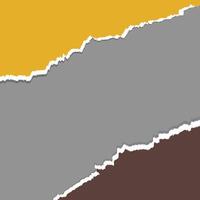 Pieces of torn black diagonal paper with soft shadow stuck on dark grey background. Torn paper edge. Torn paper stripes. vector