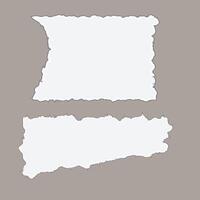White ripped paper strips collection. Realistic paper scraps with torn edges. Sticky notes, shreds of notebook pages. vector